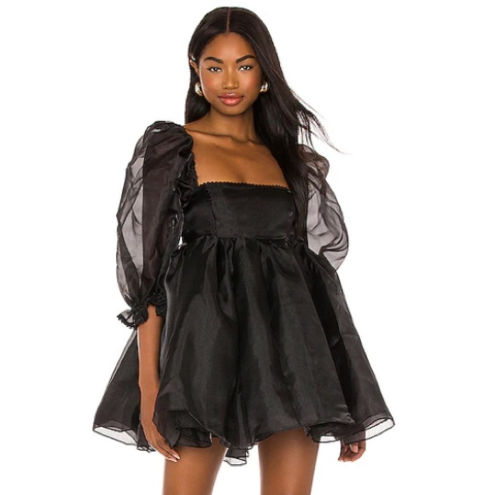 Like New Selkie Puff Dress in Black